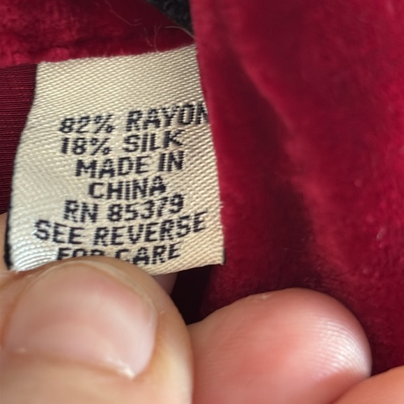 Ann Taylor holiday silk blend crushed velvet long sleeve button down tunic top - Picture 6 of 8